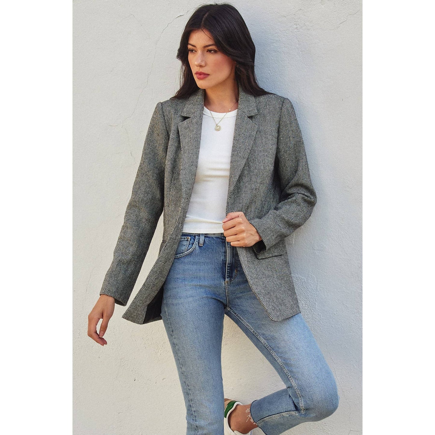 Rhodes Chevron Relaxed Blazer