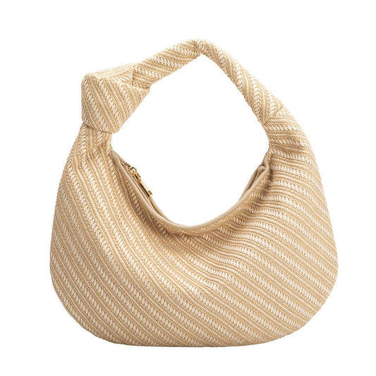 Cher Large Natural Raffia Straw Shoulder Bag