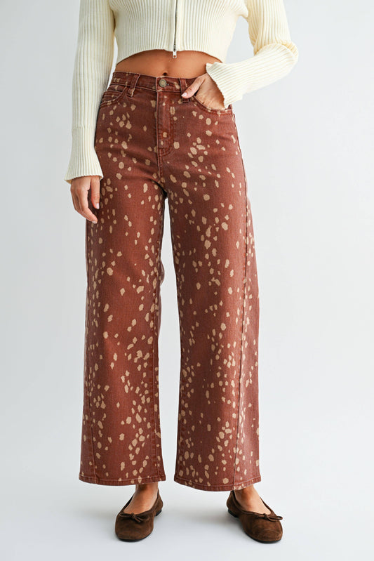 Deer Print Wide Leg