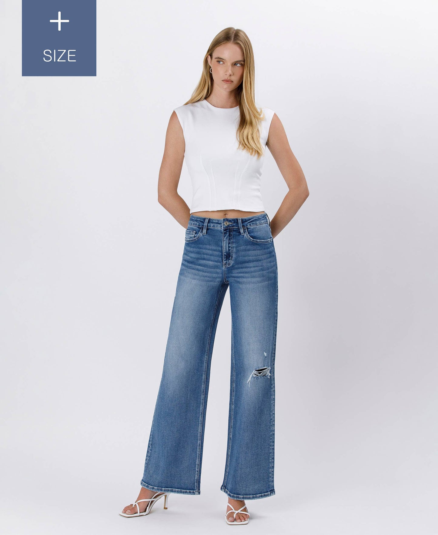 Super High Rise Baggy Jeans- Plus