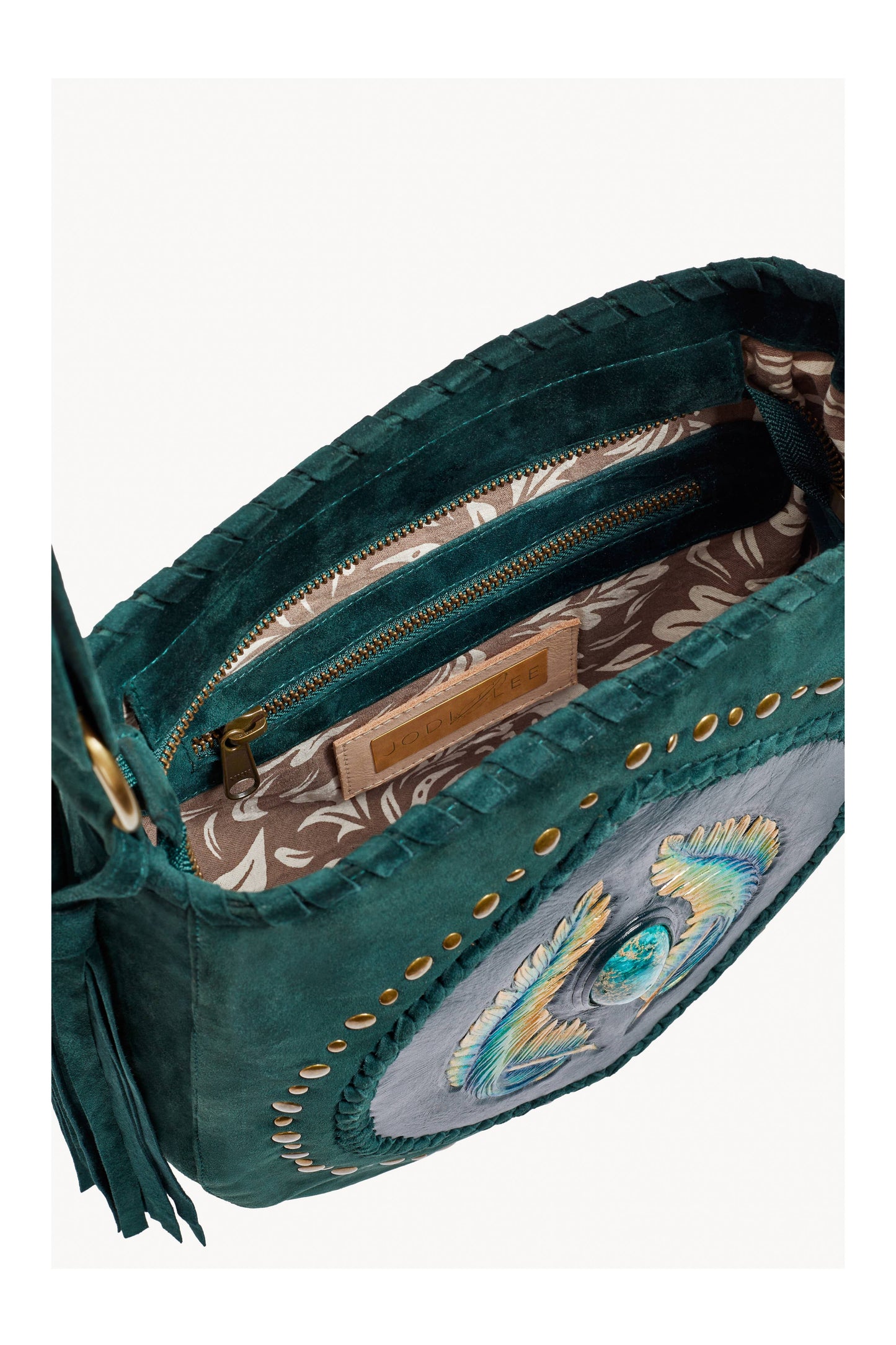 Mini Angel Feather Pouch Bag Jade Green