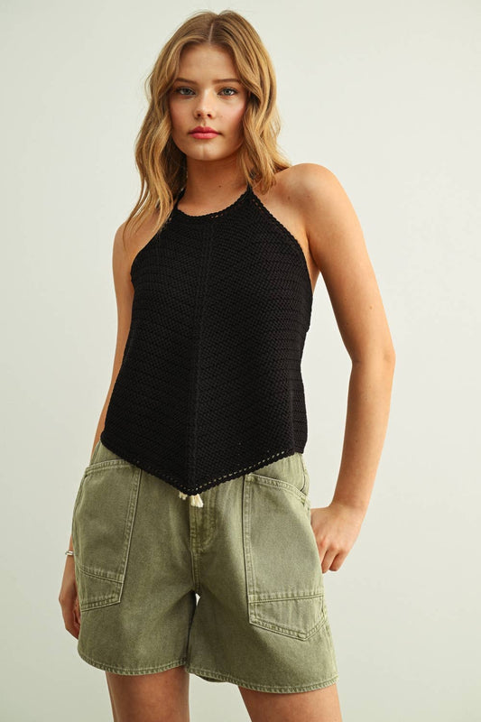 Crochet Knit Halter Top