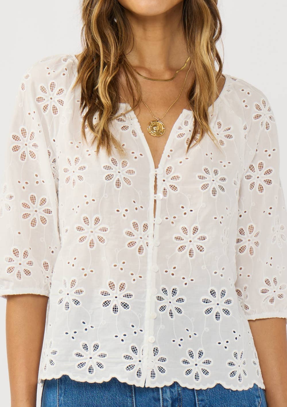 Nina Eyelet Top