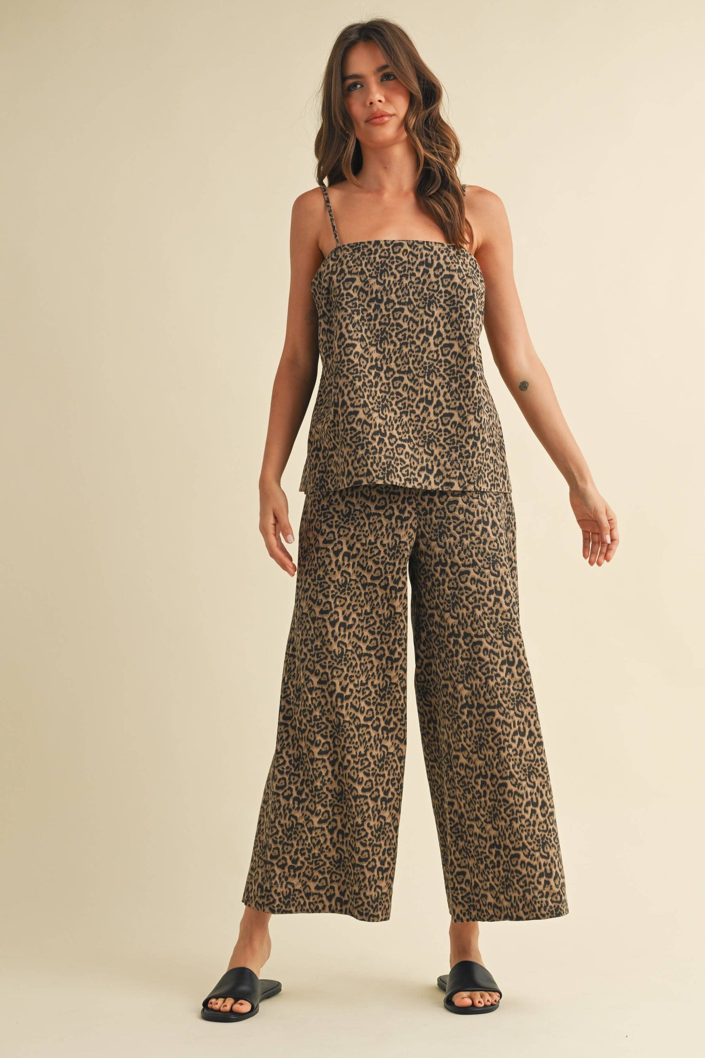Leopard Cami & Wide Ankle Pant Set