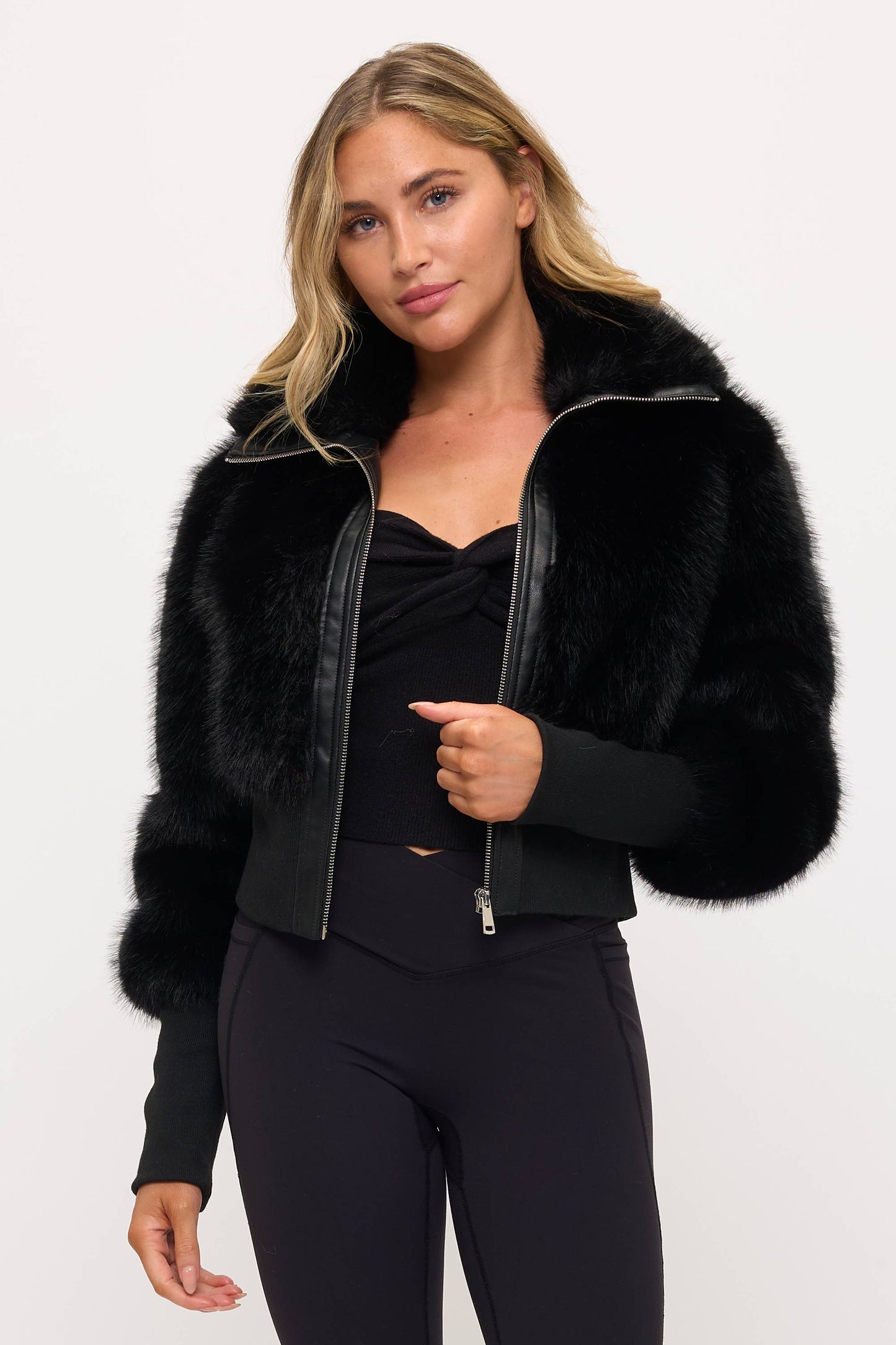 Faux Fur Moto Jacket