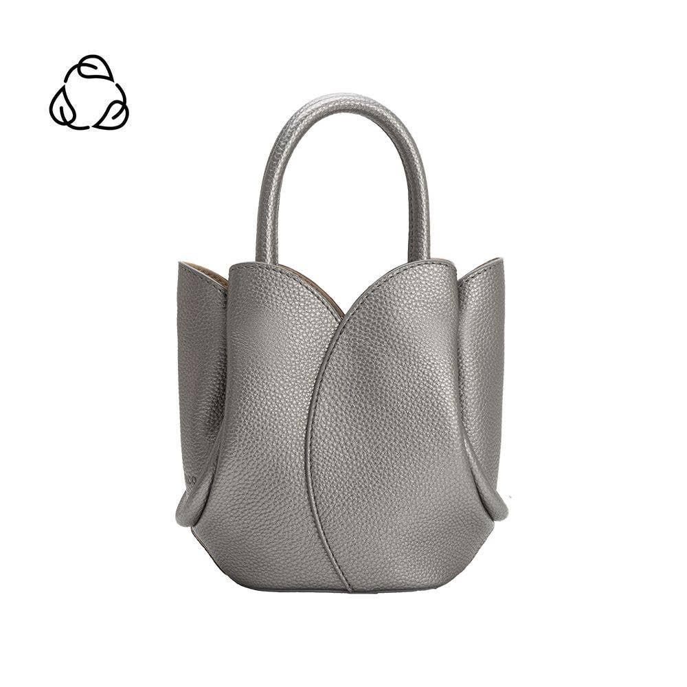 Tulip Mini  Pewter Top Handle Bag