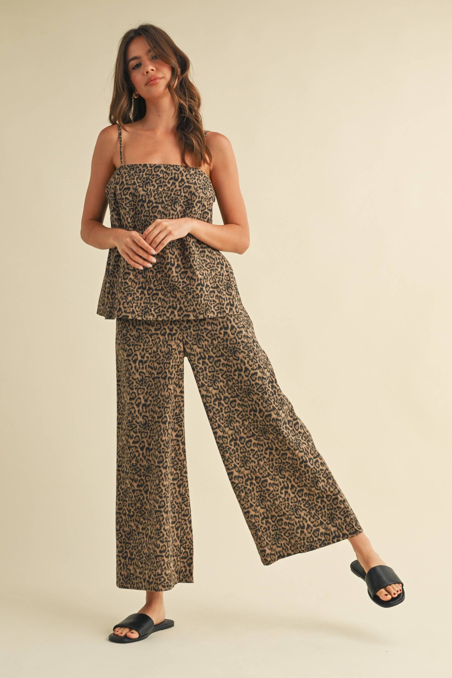 Leopard Cami & Wide Ankle Pant Set
