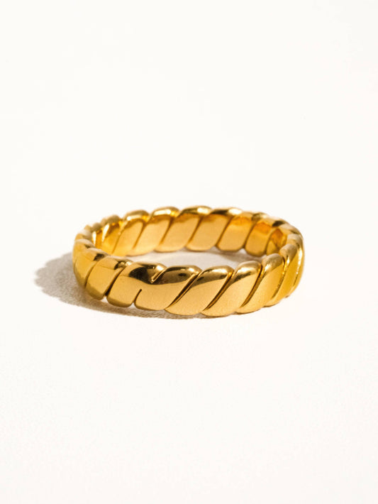 Pierre 18K Gold Braided Stack Ring