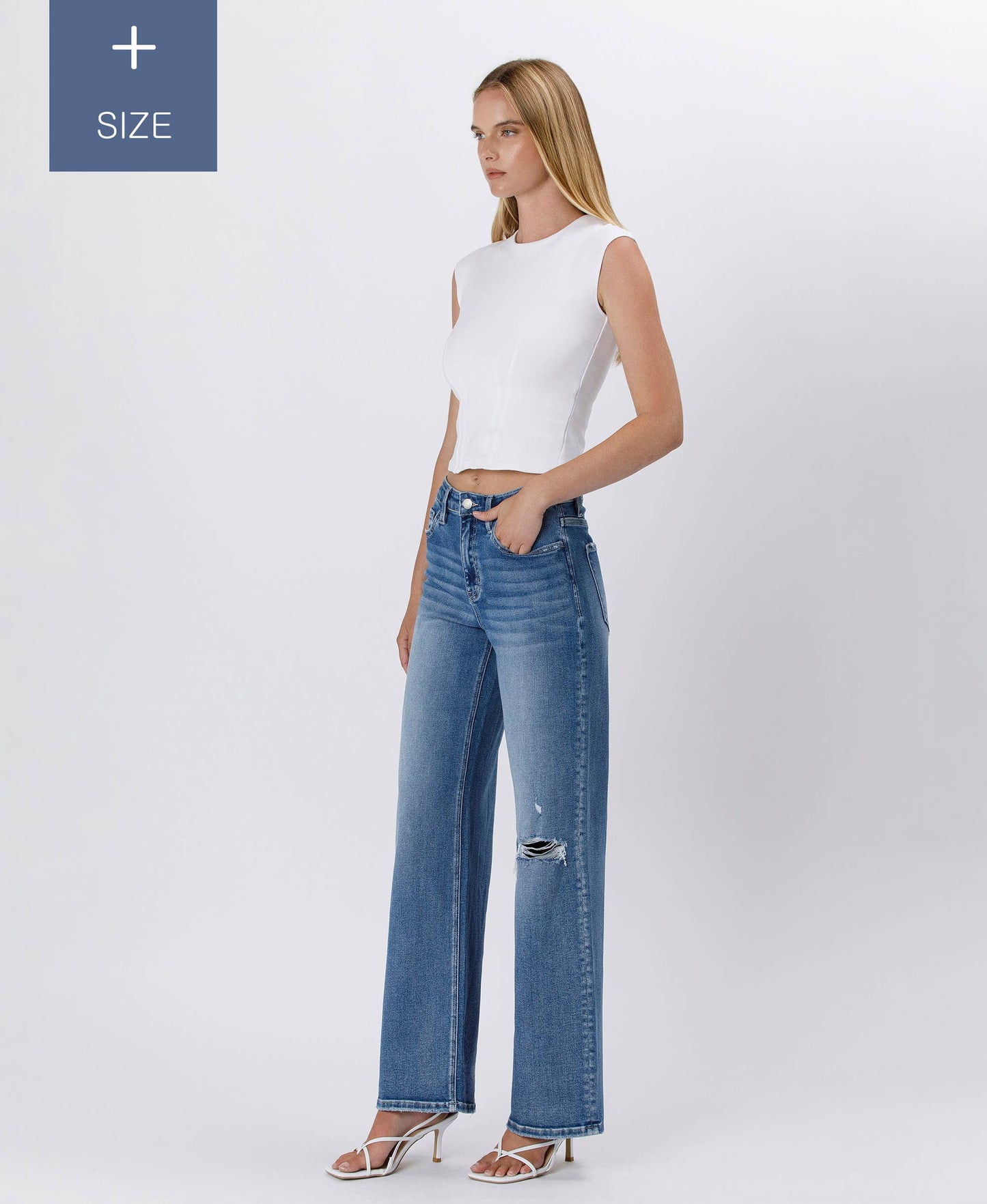 Super High Rise Baggy Jeans- Plus