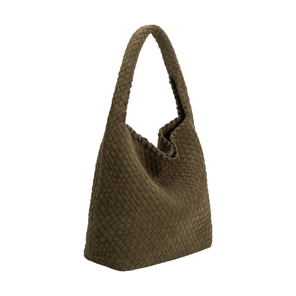 Johanna Pine Suede Shoulder Bag