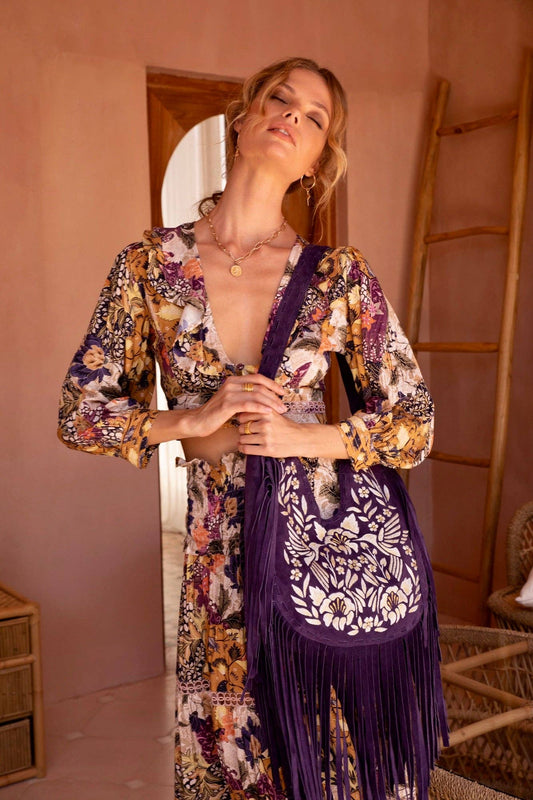 Heavenly Embroidery Bag Deep Purple