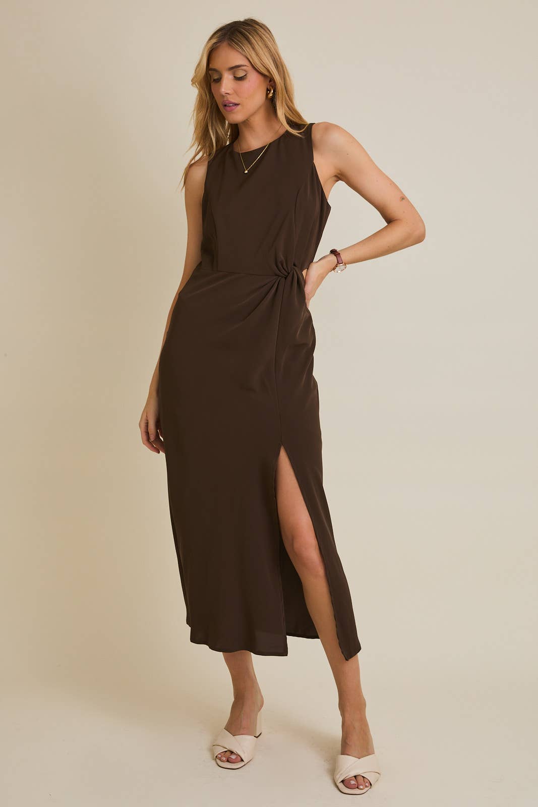 Lilly Twist Detail Midi Dress