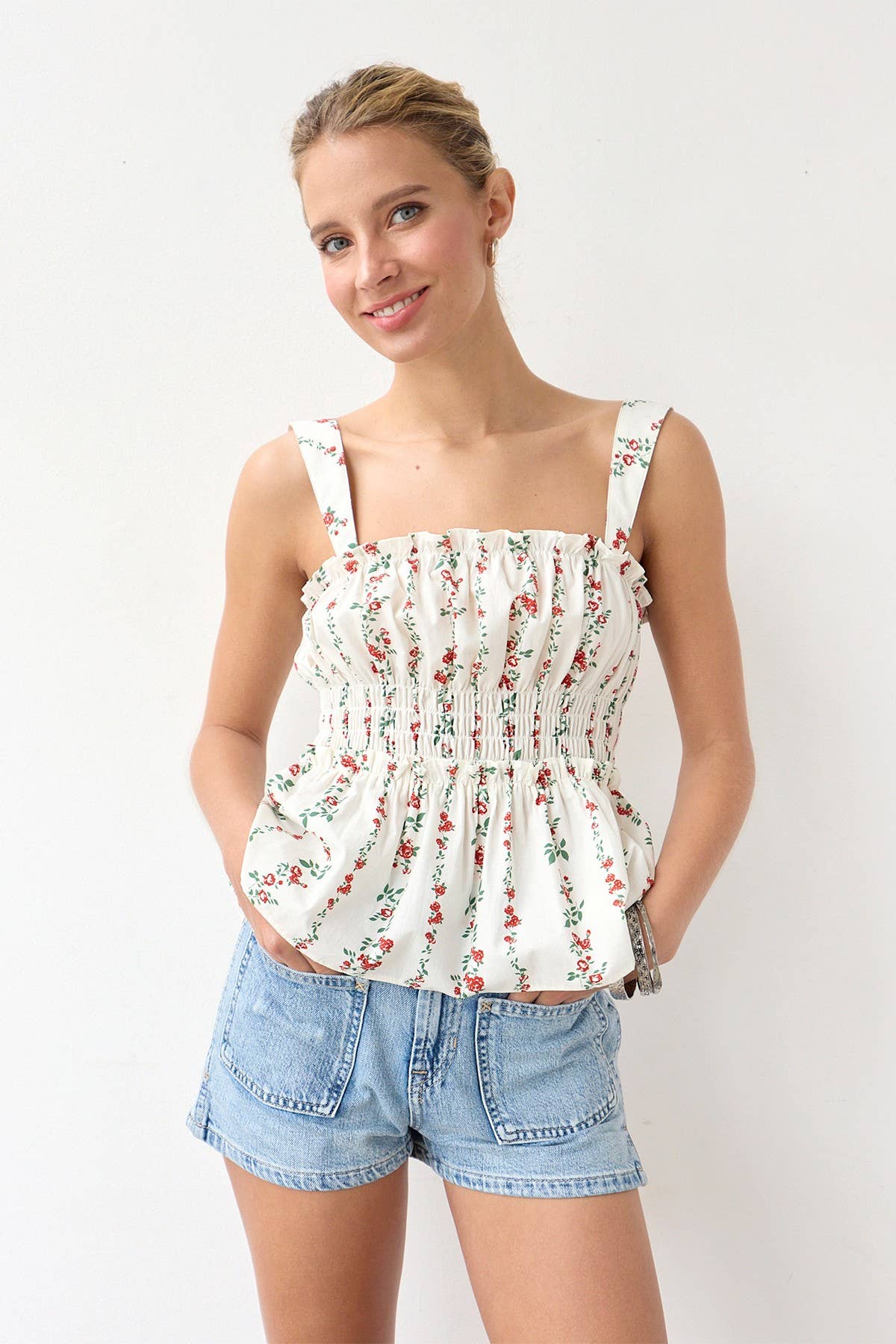 Floral Smocked Tank