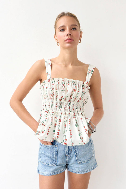 Floral Smocked Tank