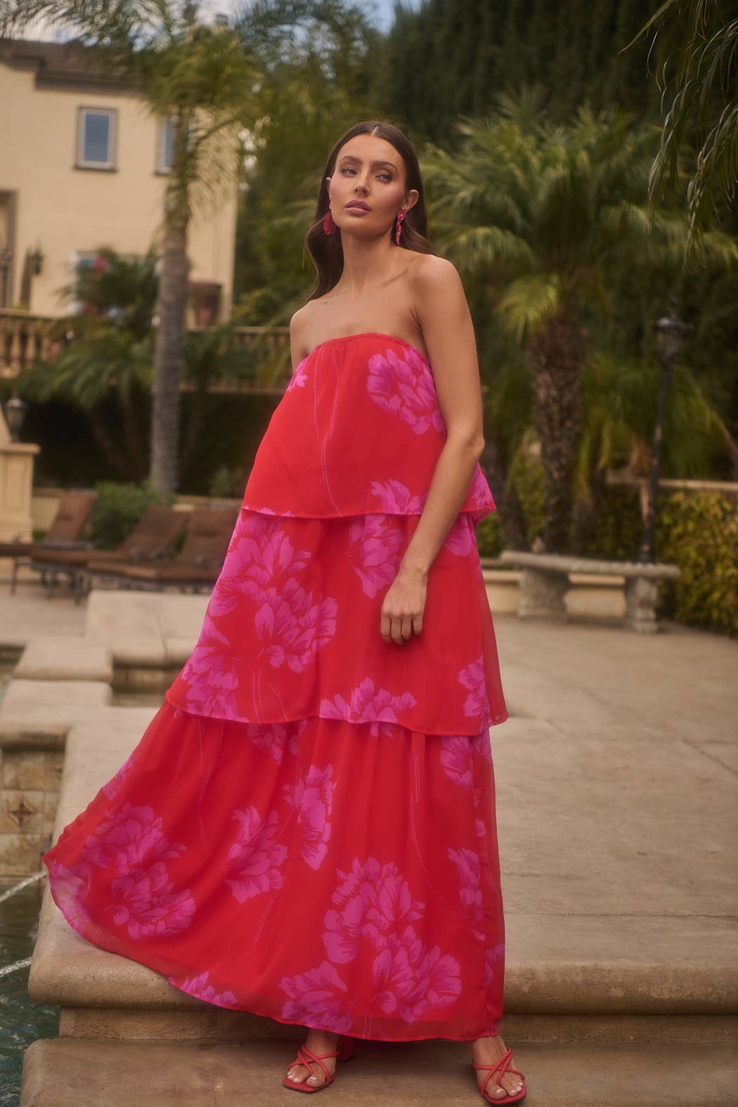 Naiya Floral Briary Strapless Maxi Dress