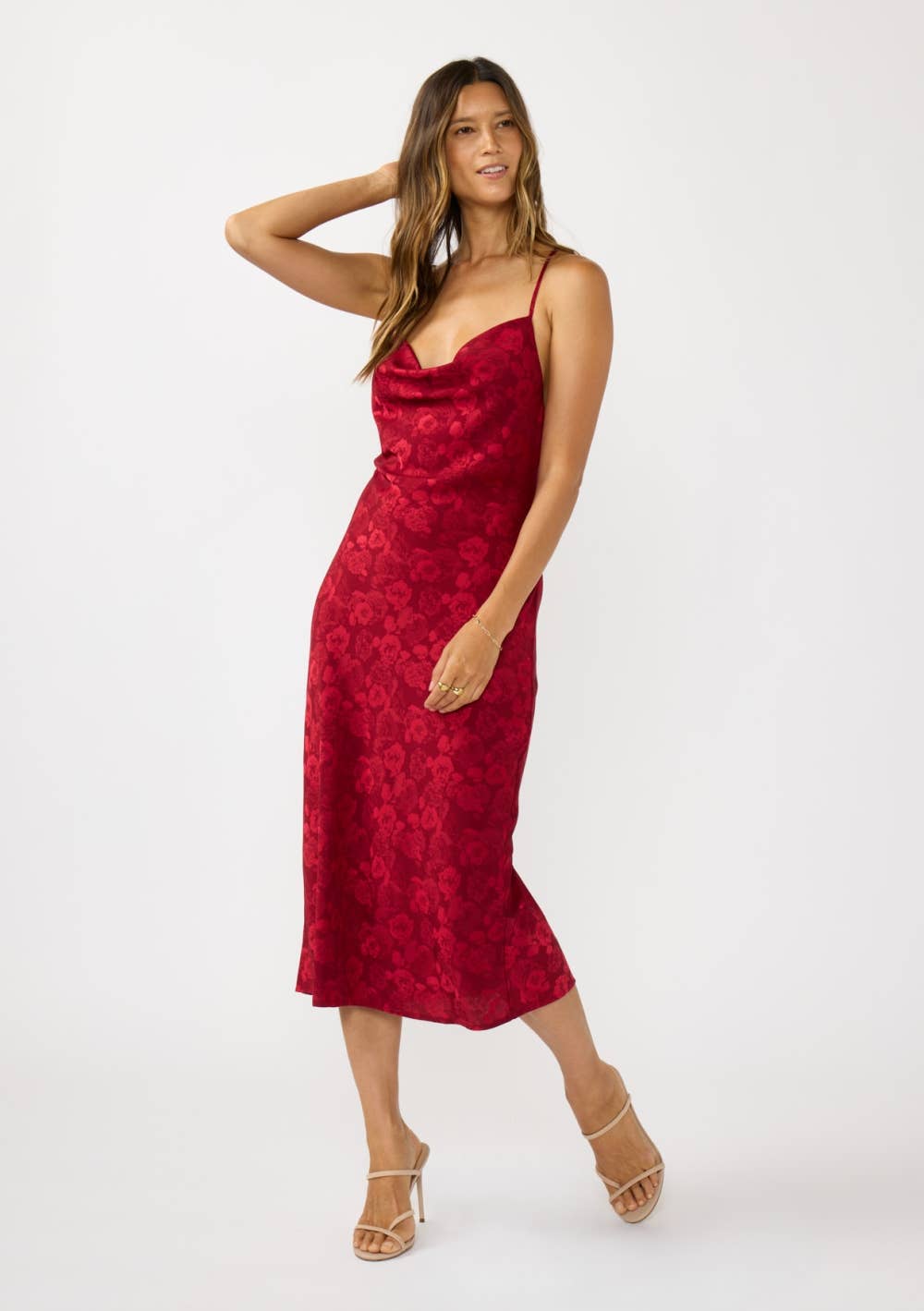 Rose Cowl Neck Slip Dress