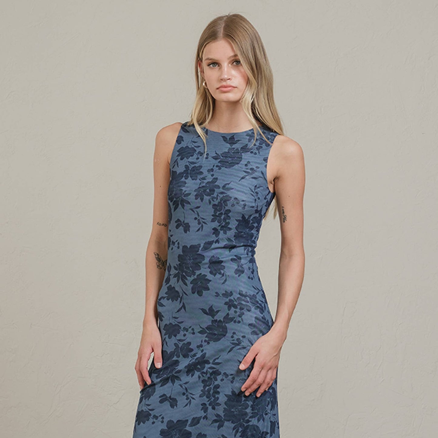 Midnight Bloom Mesh Dress