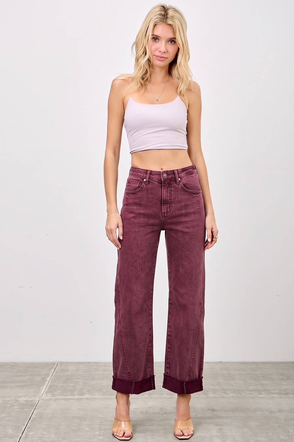 Jessie High Rise Straight Cuffed