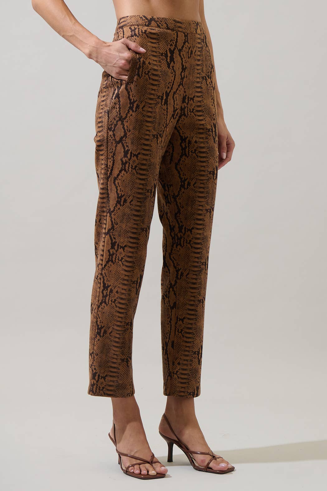 Sander Faux Suede Snake Pants