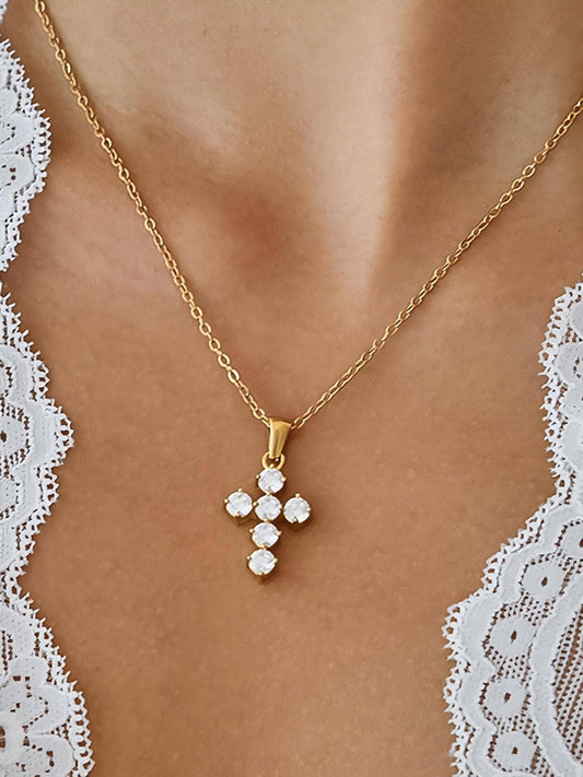 Raimon 18K Gold Dainty Cross Necklace