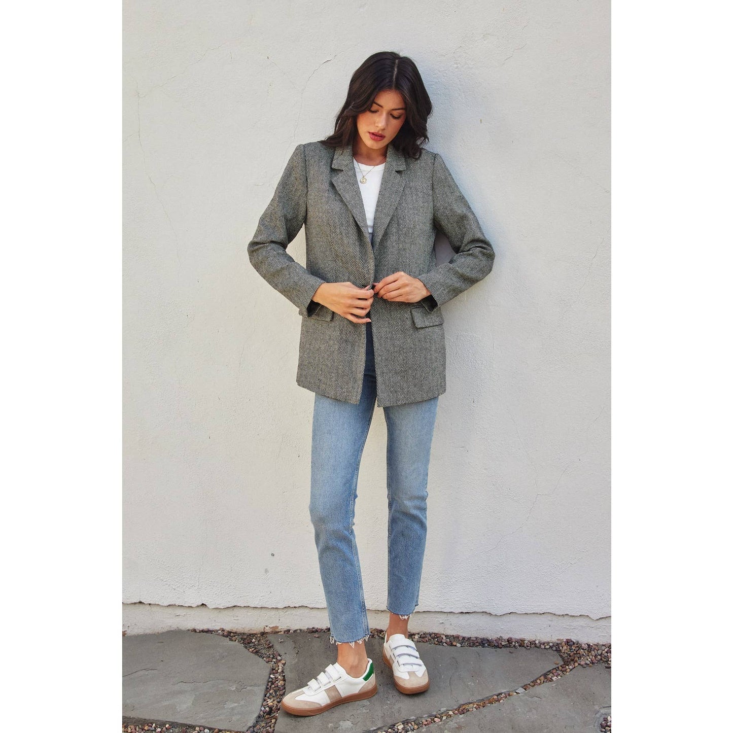 Rhodes Chevron Relaxed Blazer