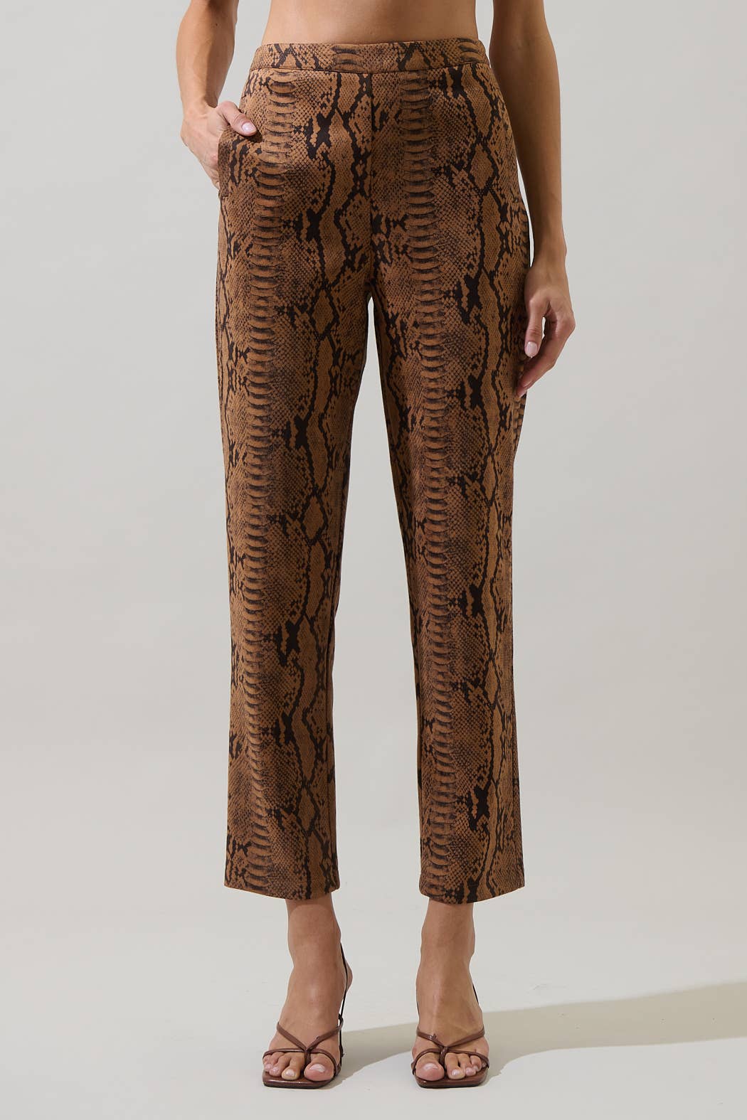 Sander Faux Suede Snake Pants