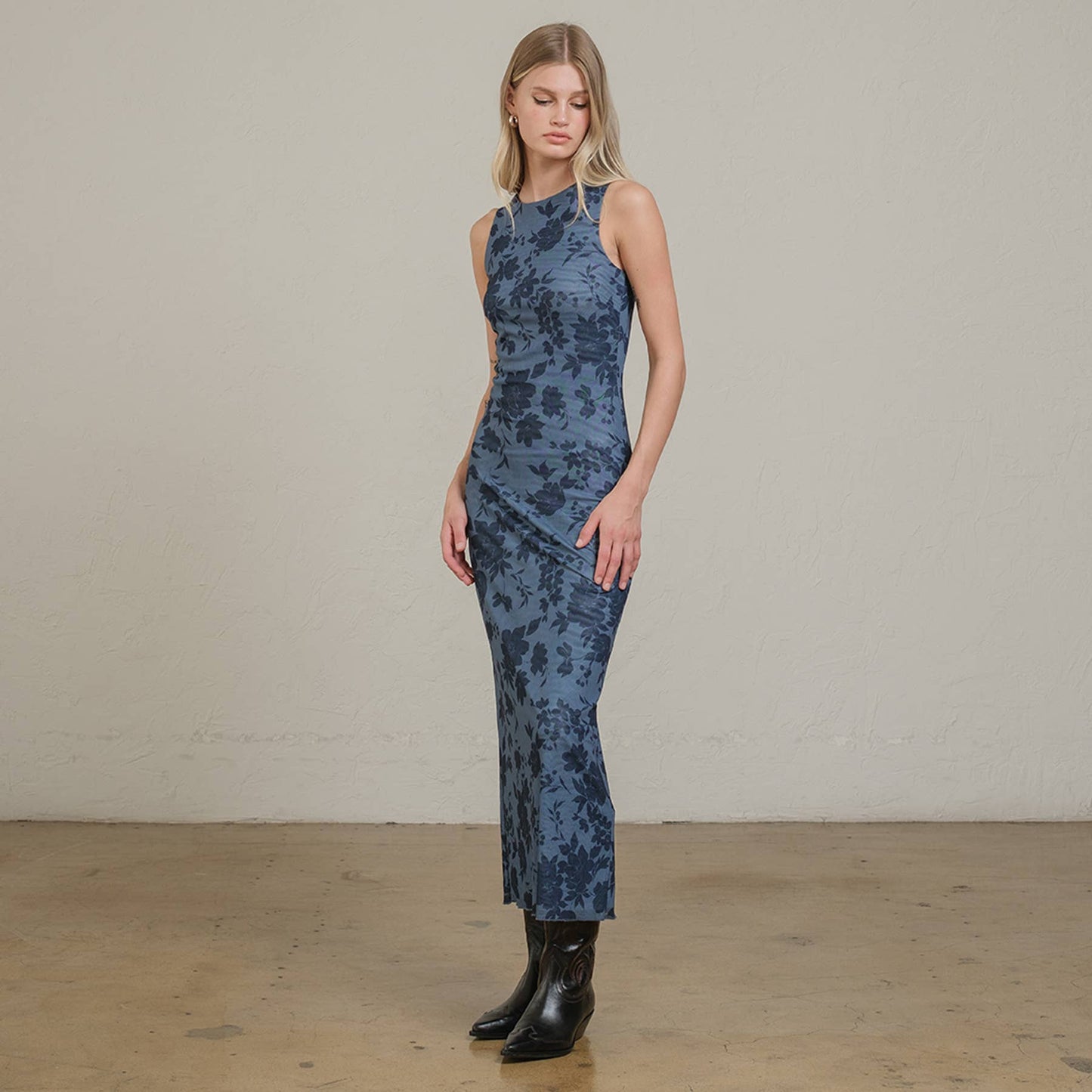 Midnight Bloom Mesh Dress