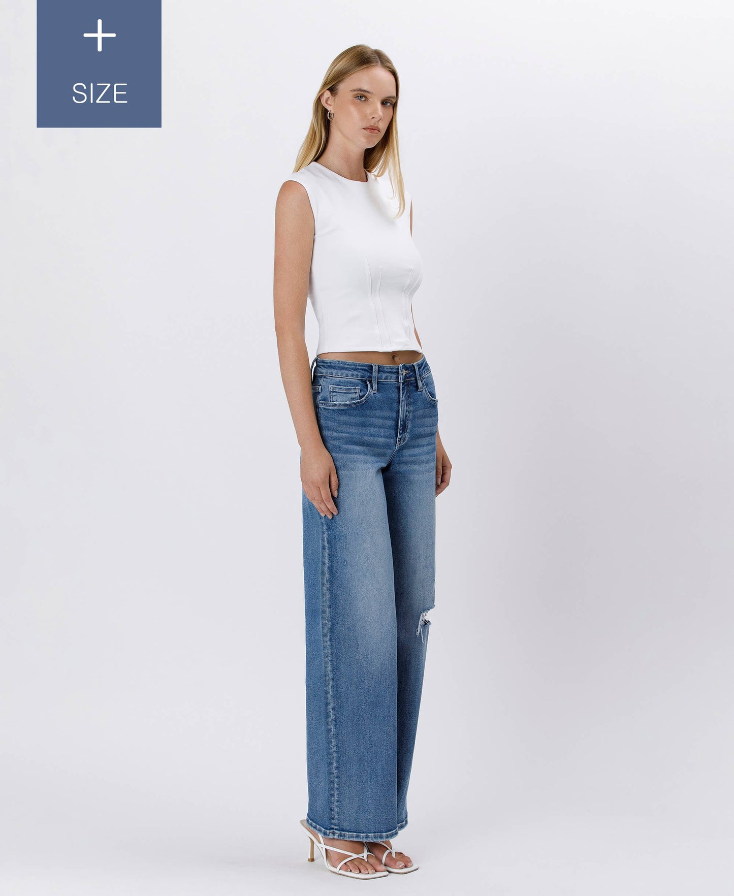 Super High Rise Baggy Jeans- Plus