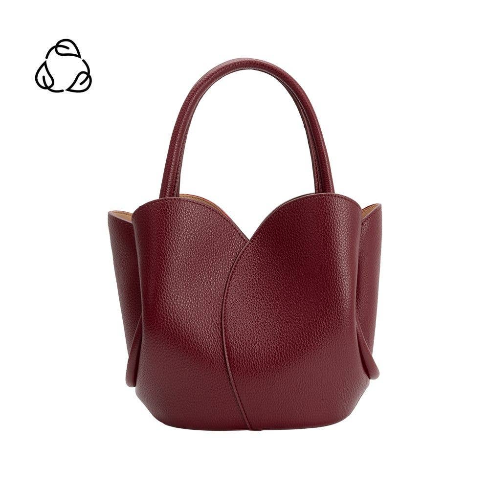 Tulip Burgundy Vegan Leather Top Handle Bag