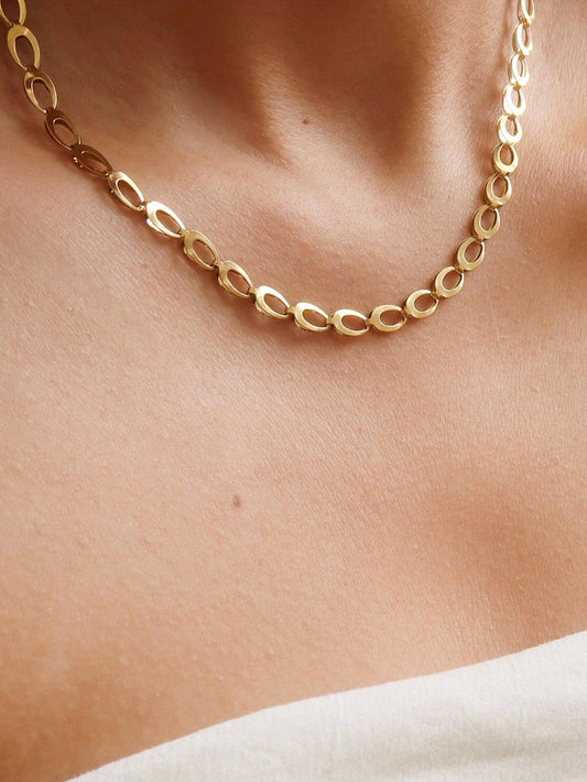 Thessaly 18K Gold Oval Link Chain Necklace