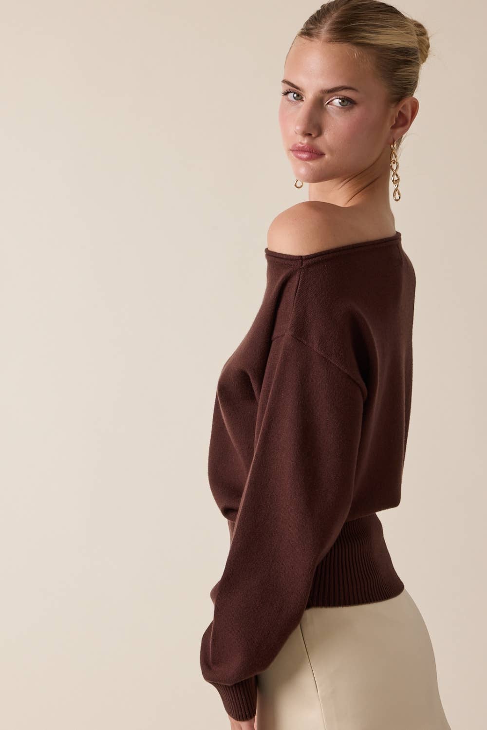 One- Shoulder Knit Sweater Top