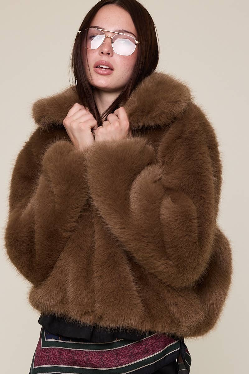 Fur Bomber Zip-up