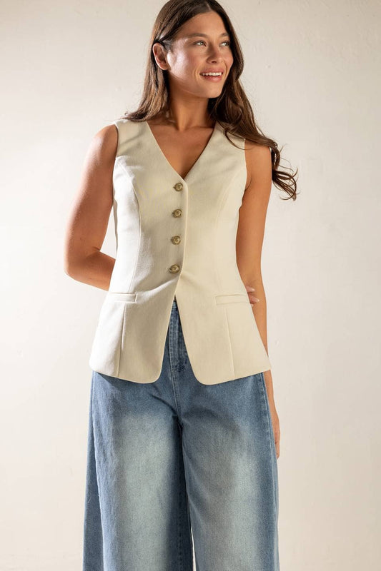 Solid Woven Vest