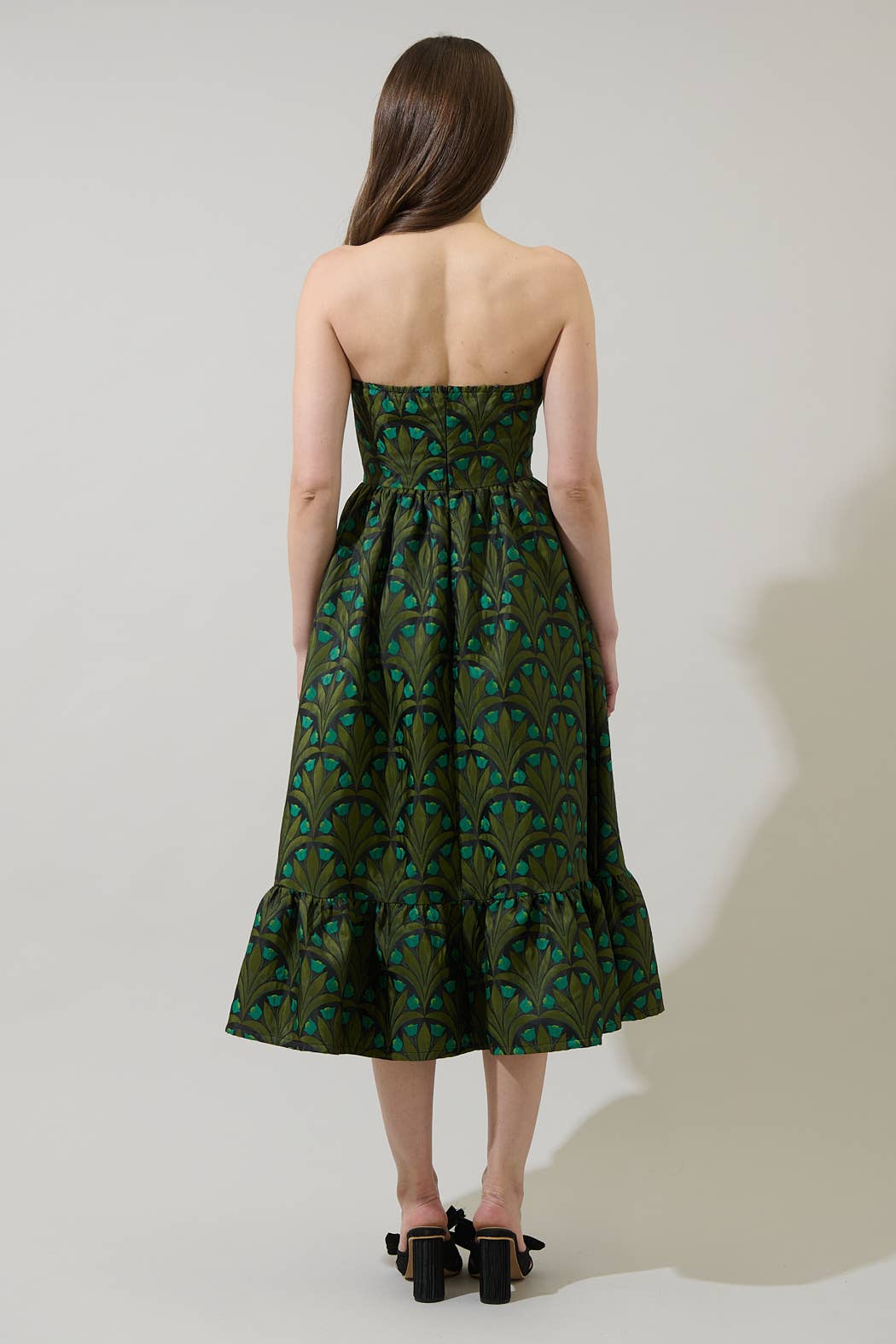 Aurra Strapless Midi Dress