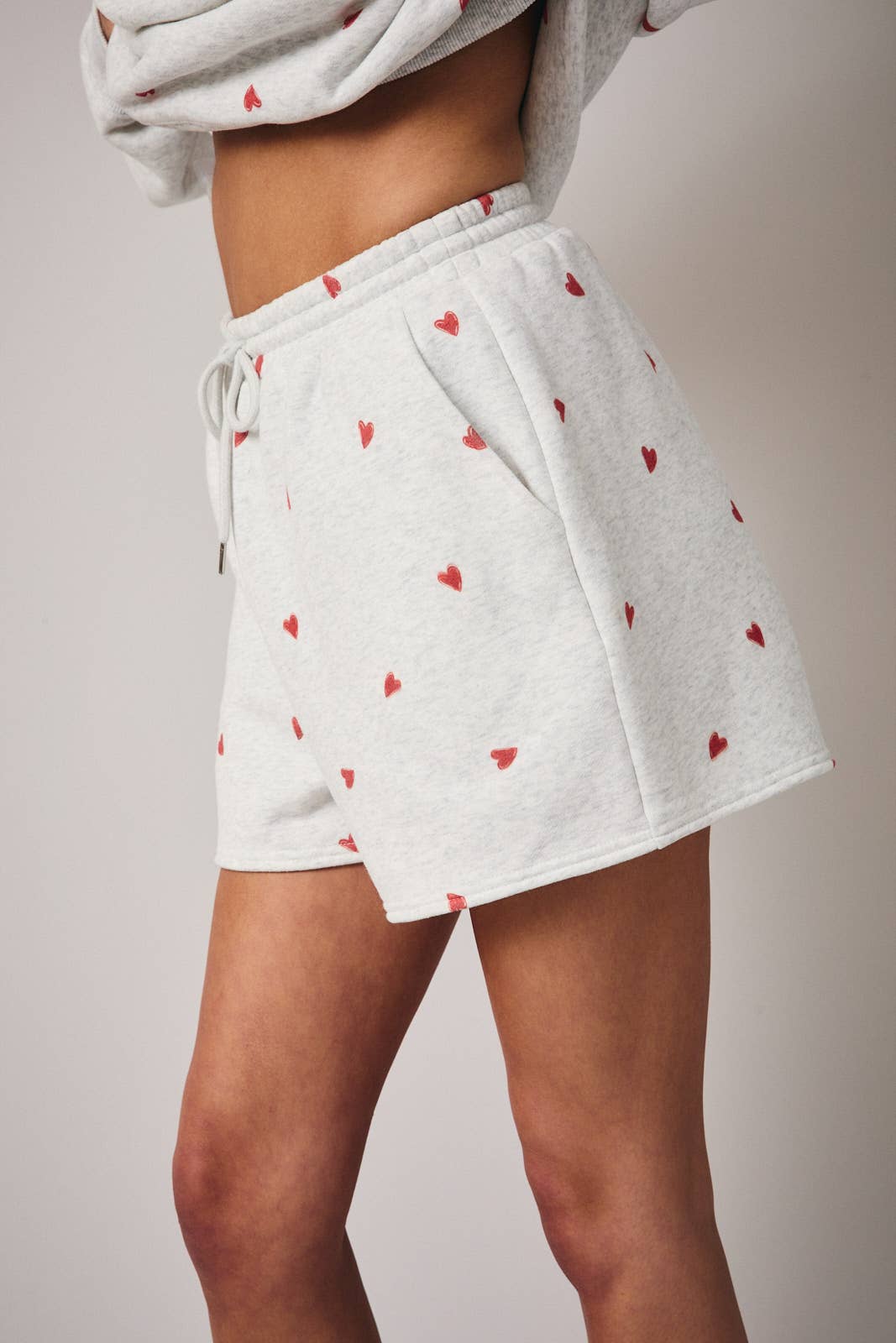 Heart Graphic Print Sweatshorts