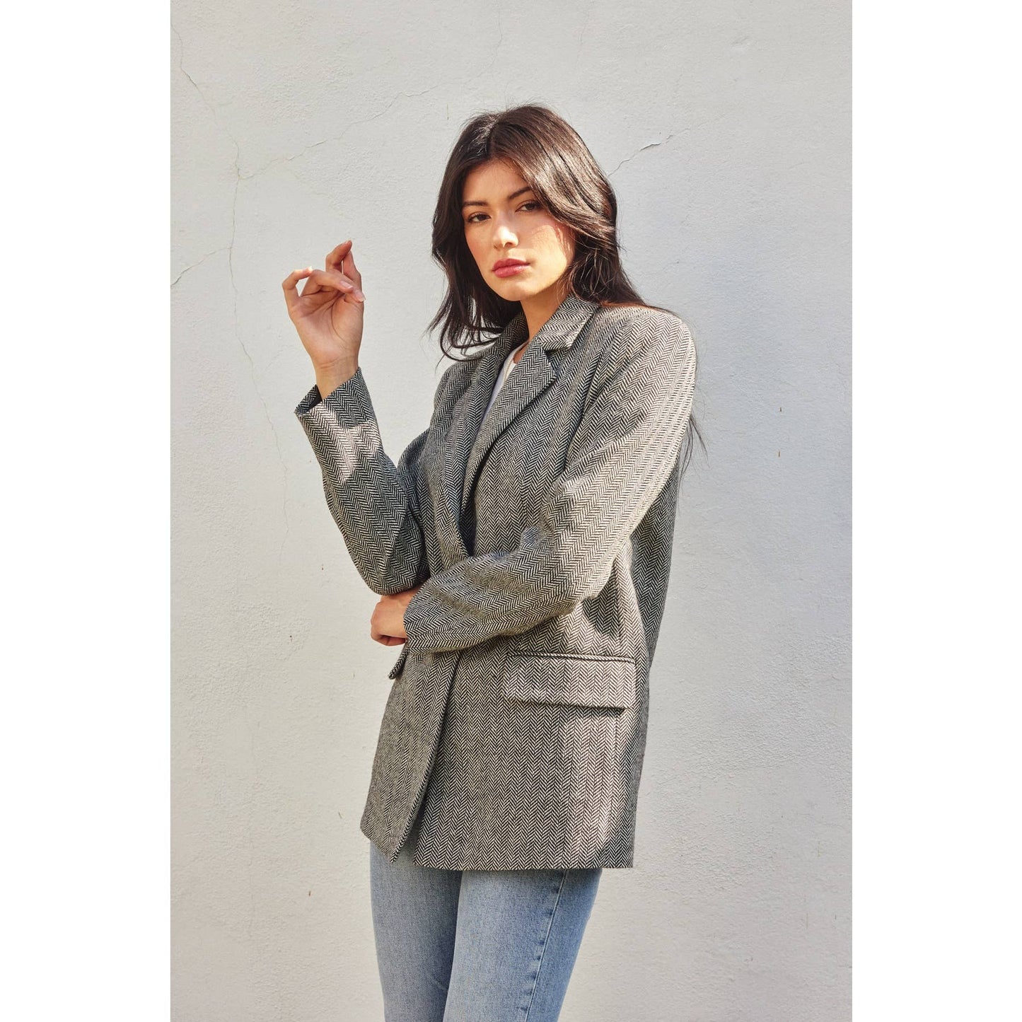 Rhodes Chevron Relaxed Blazer