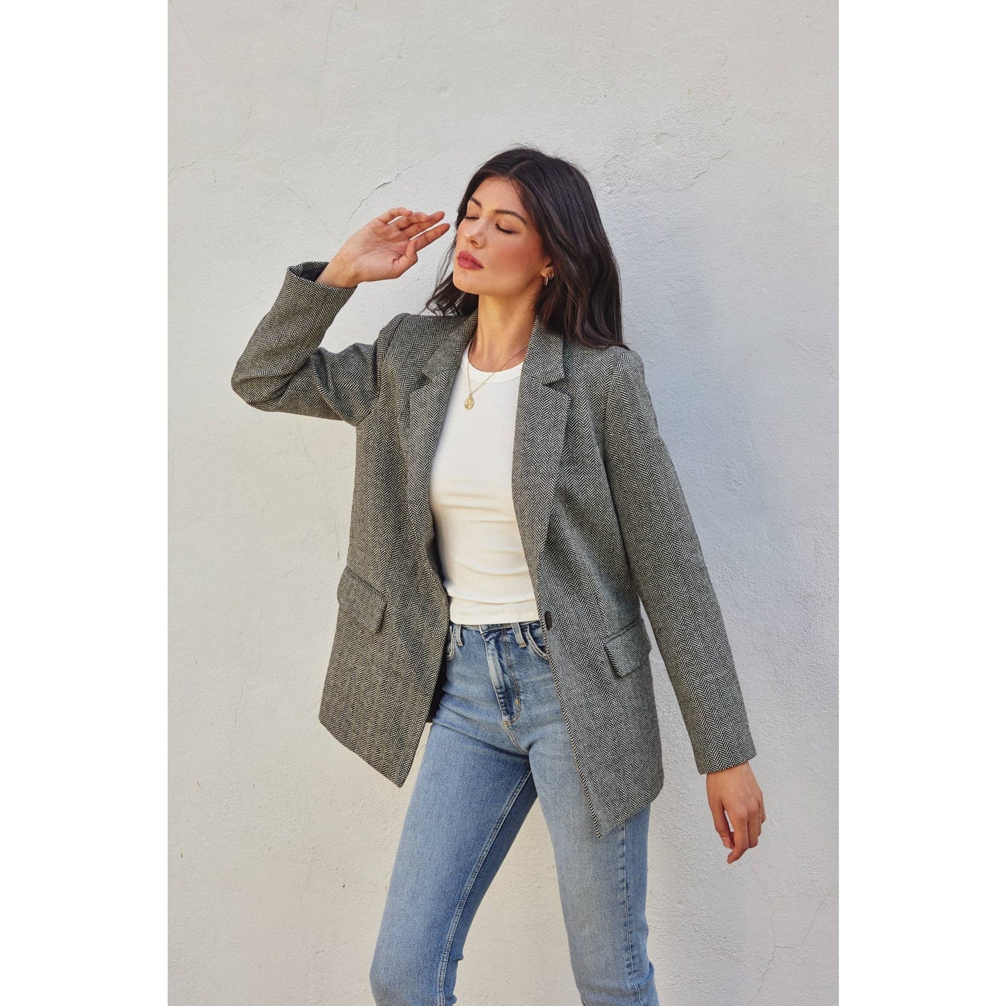 Rhodes Chevron Relaxed Blazer