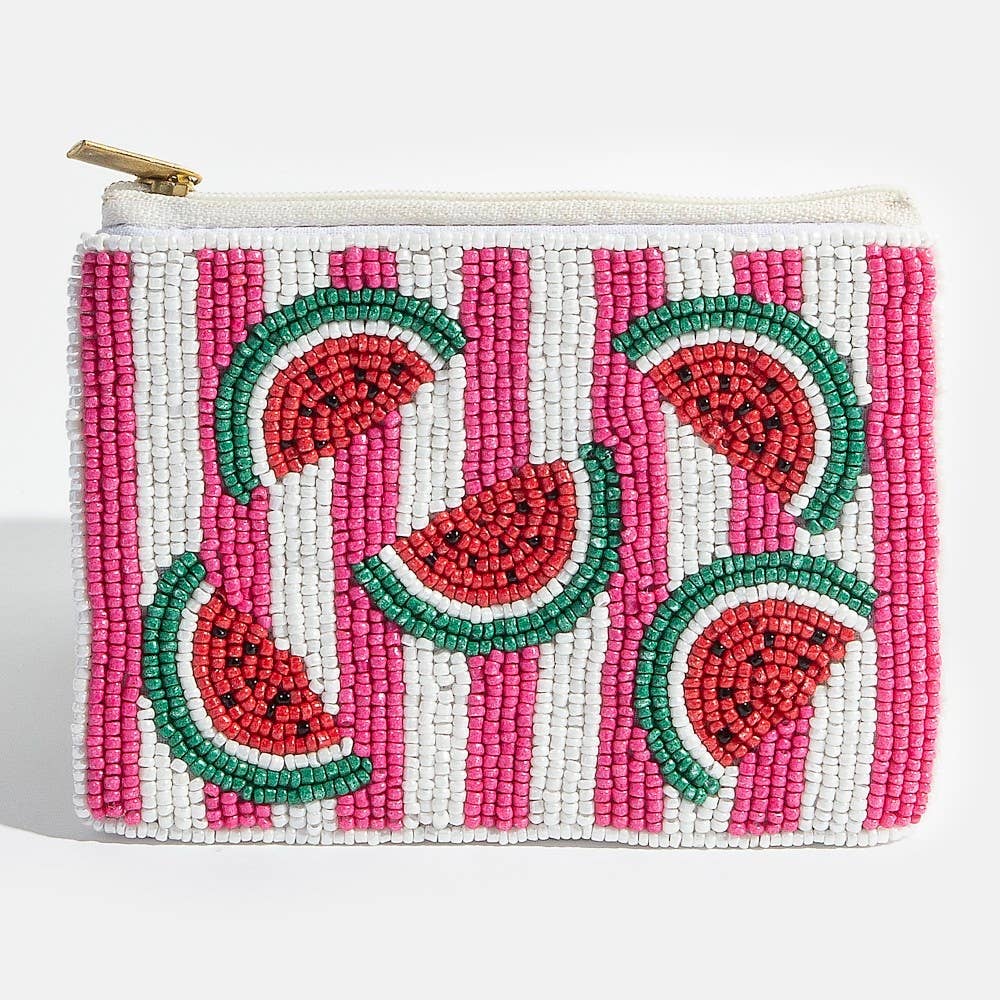 Striped Watermelon Fruit Coin Purse