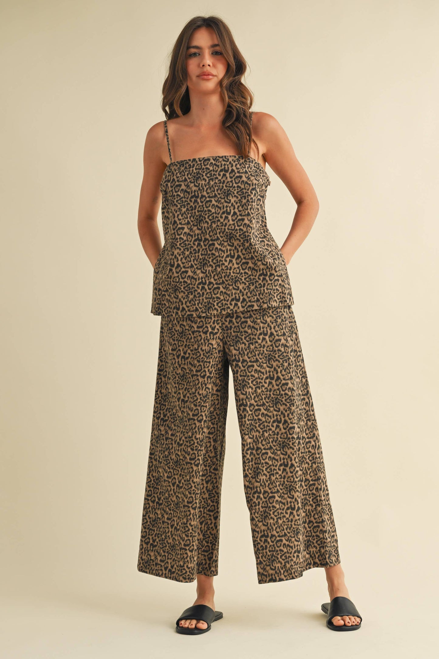 Leopard Cami & Wide Ankle Pant Set