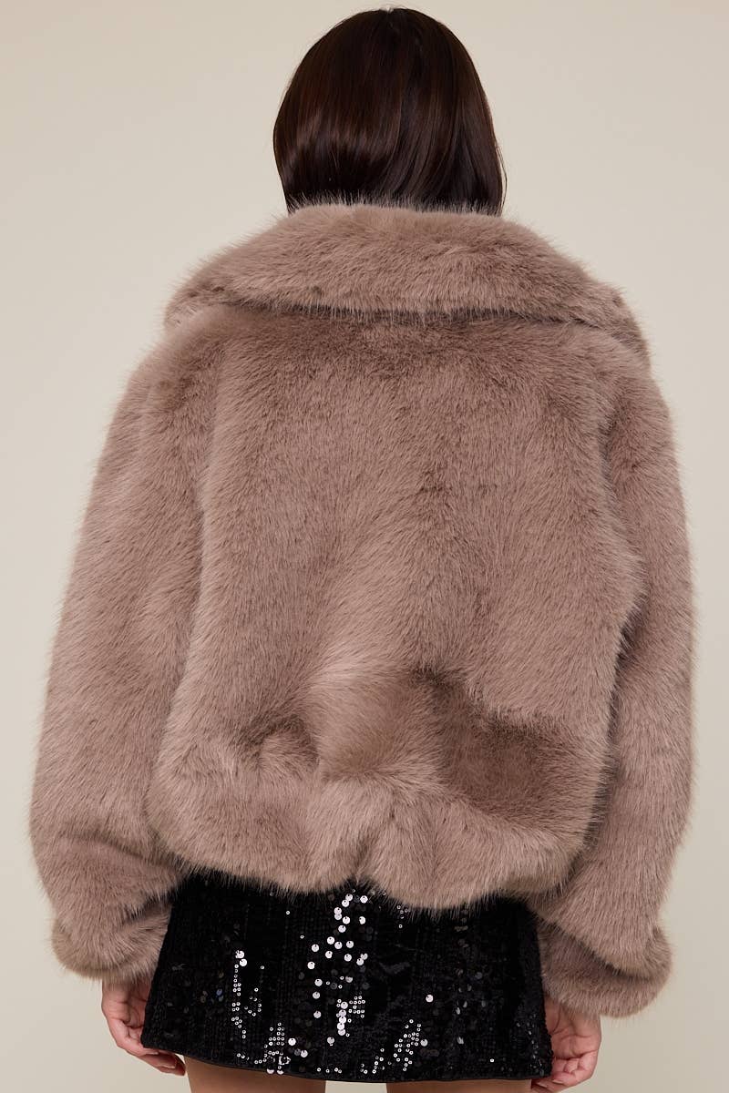 Fur Bomber Zip-up