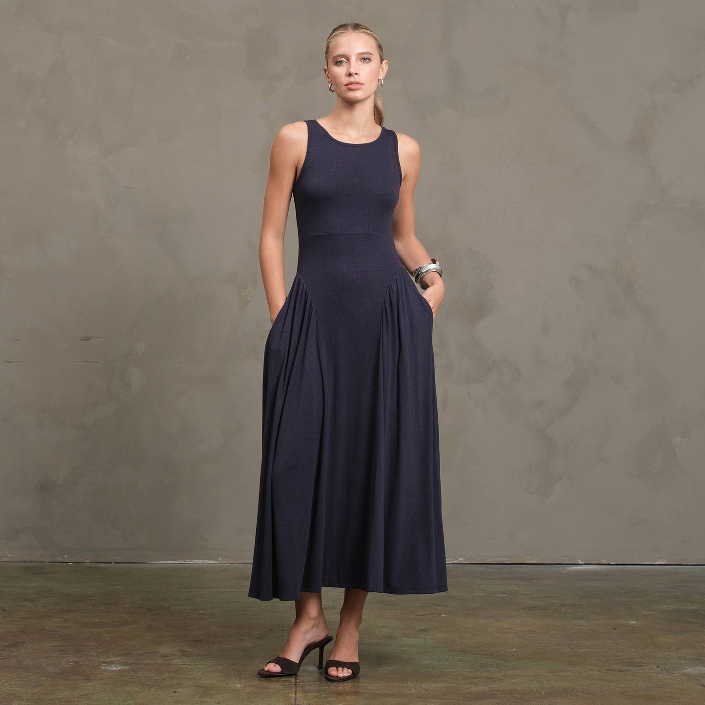 Soft Drape Jersey Midi Dress