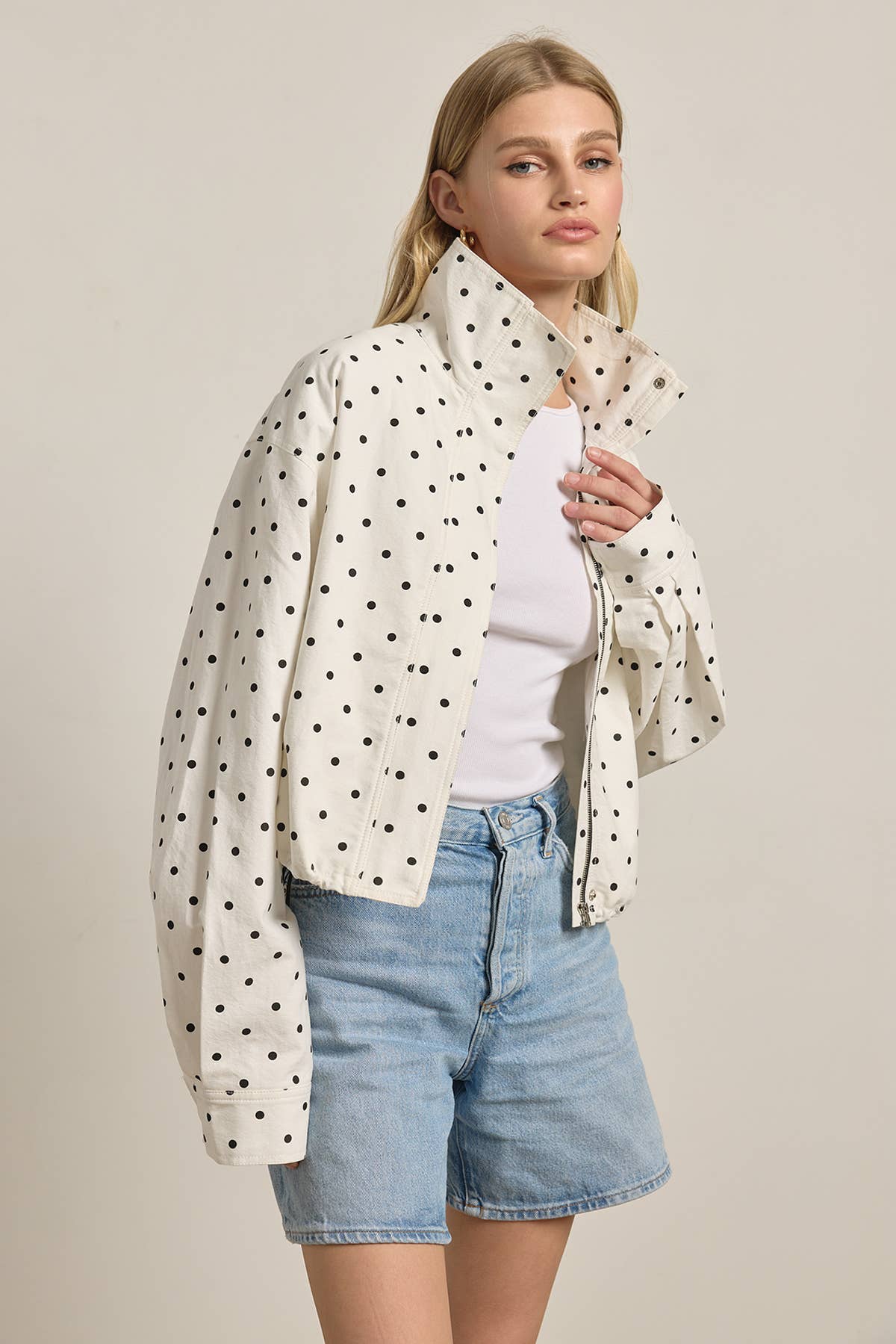 Polka Dot Bomber Jacket