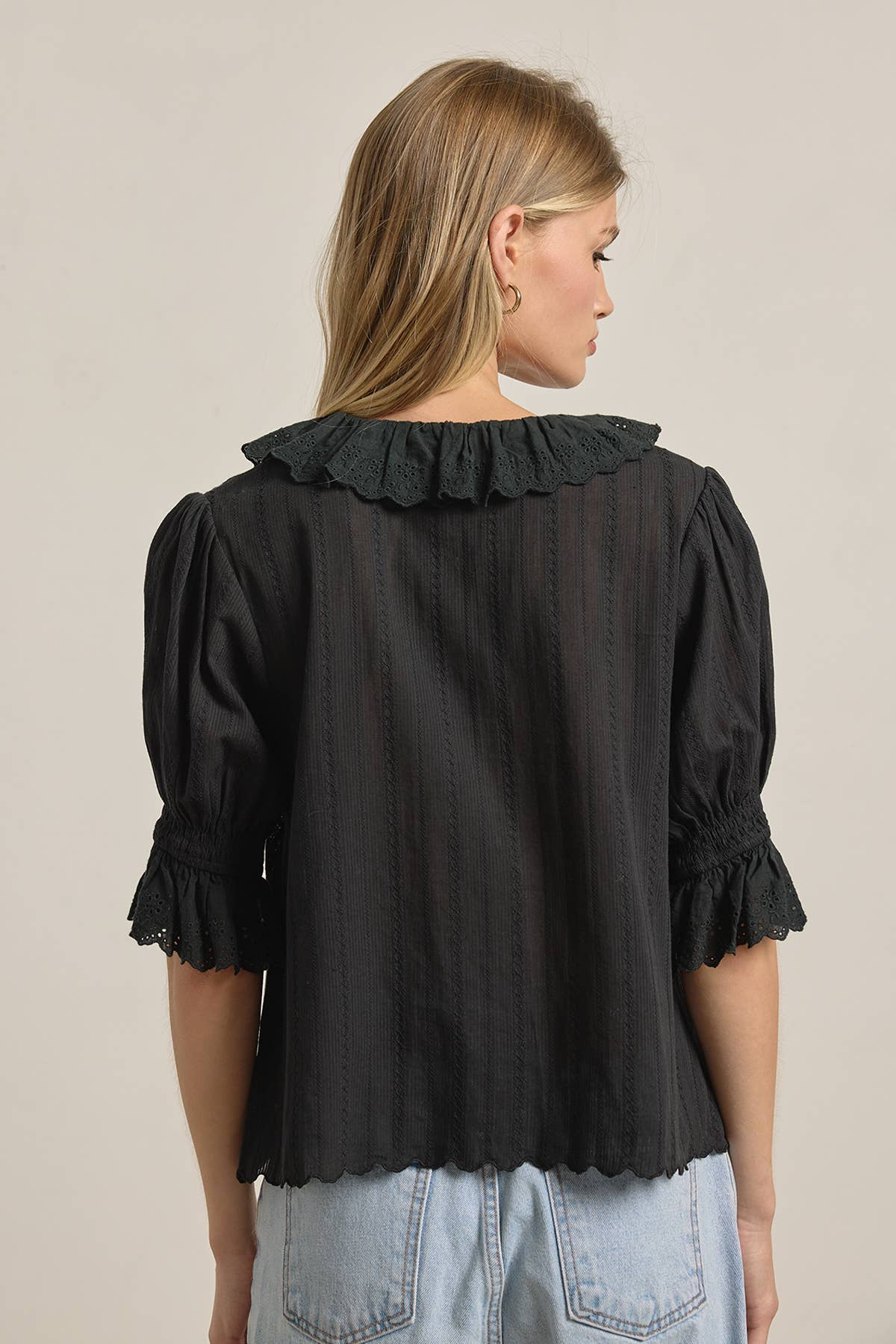 V-Neck Ruffle Blouse