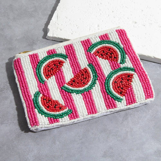 Striped Watermelon Fruit Coin Purse