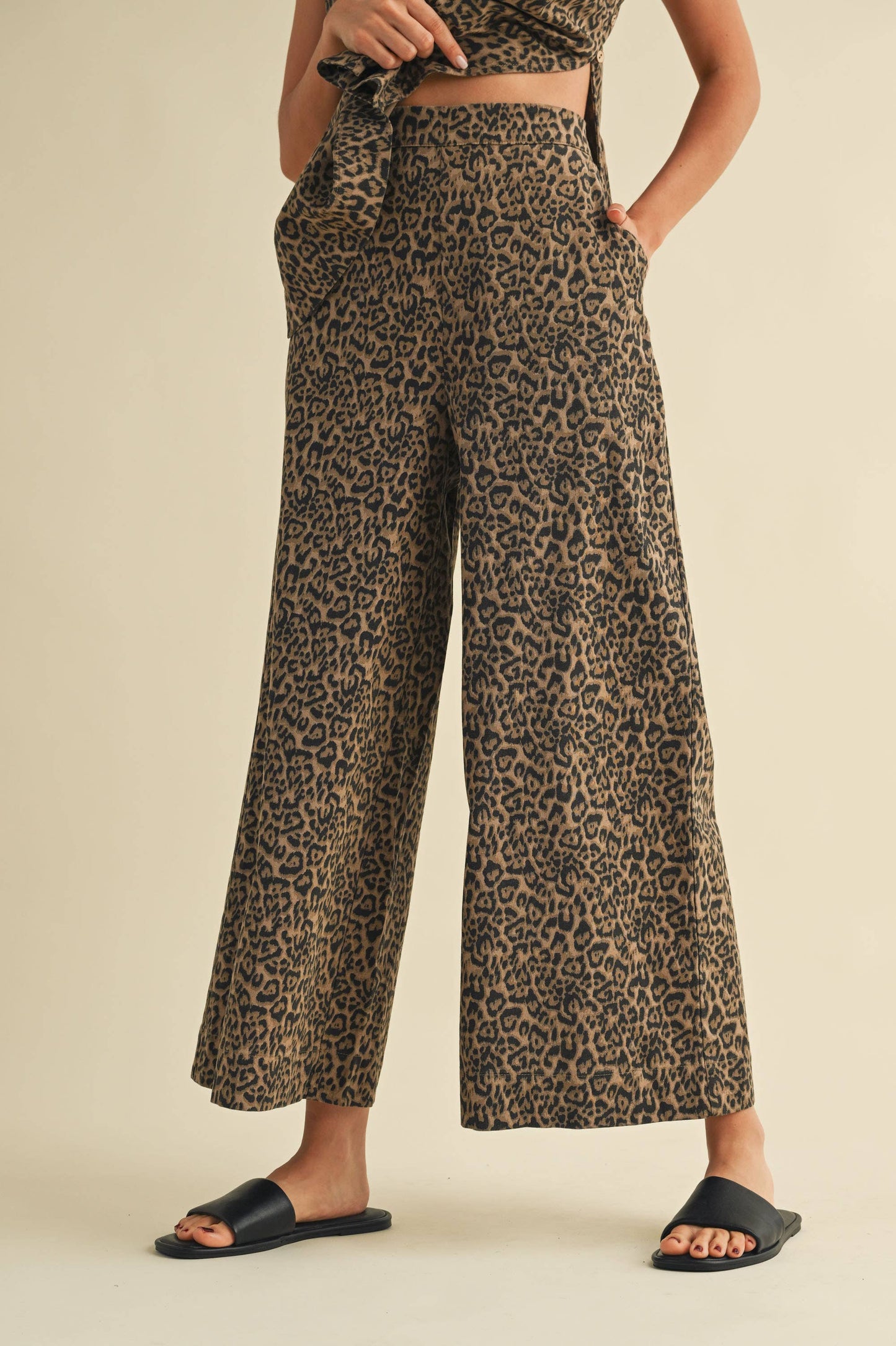 Leopard Cami & Wide Ankle Pant Set