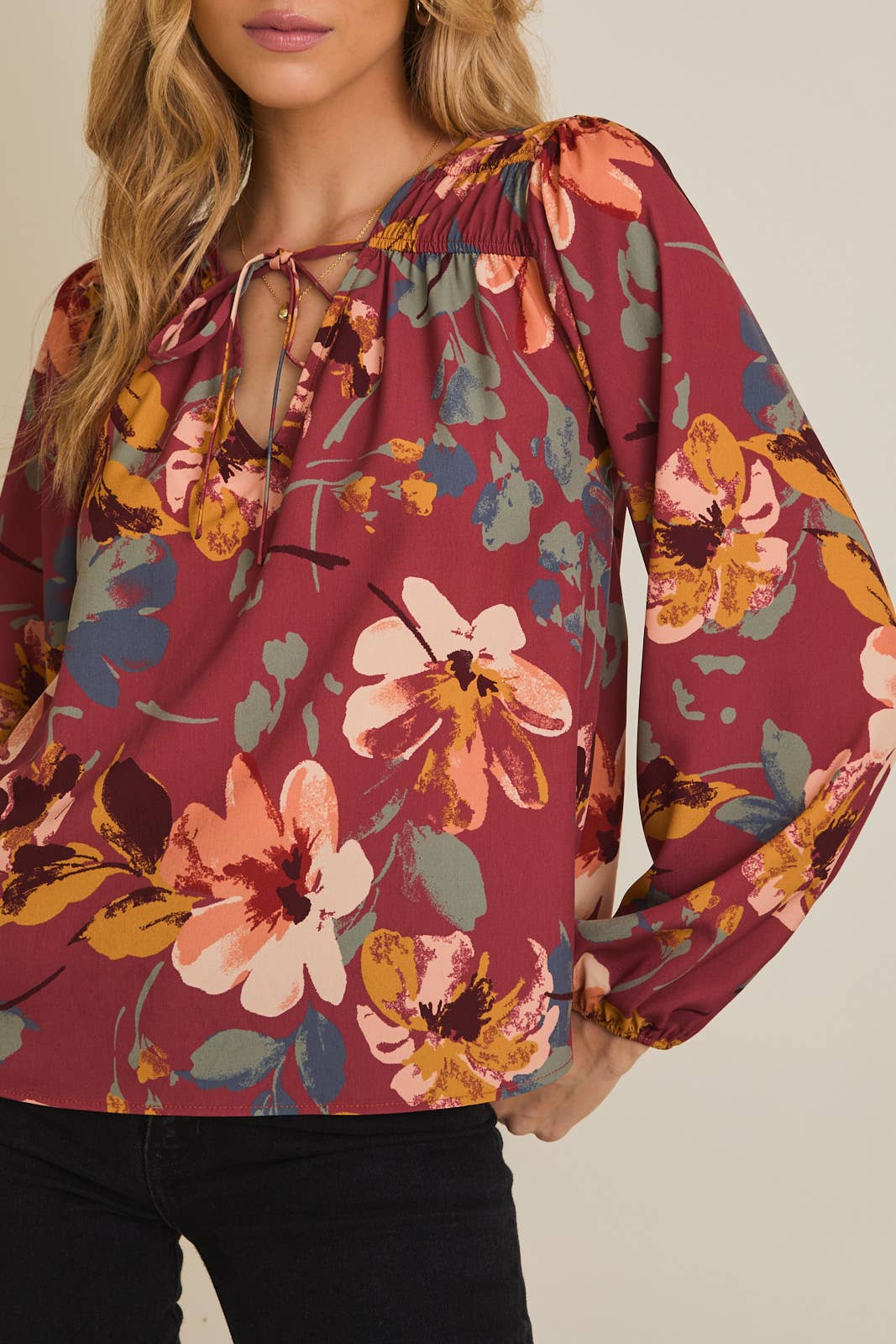 Fall Floral Blouse