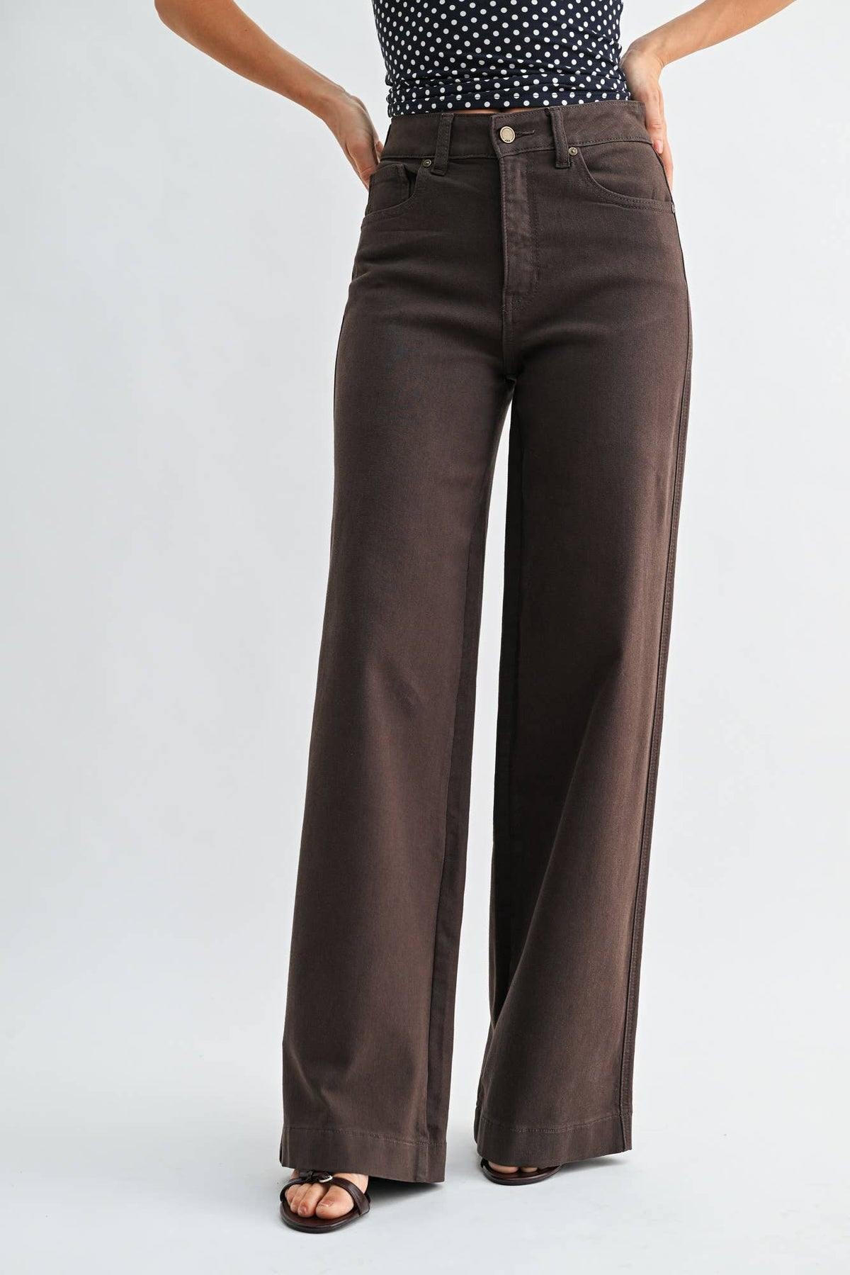 Ines High Rise Full Length Wide Leg