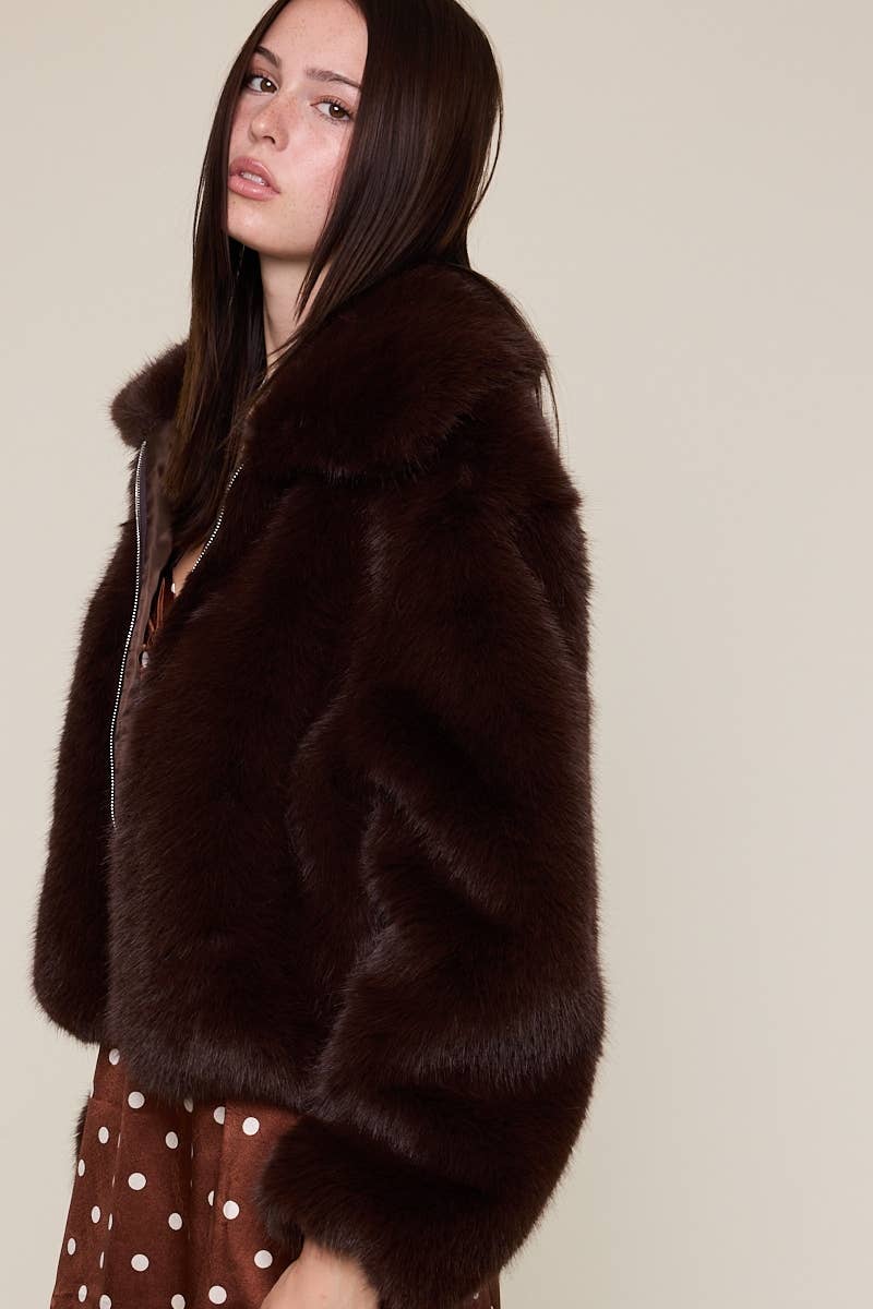 Fur Bomber Zip-up