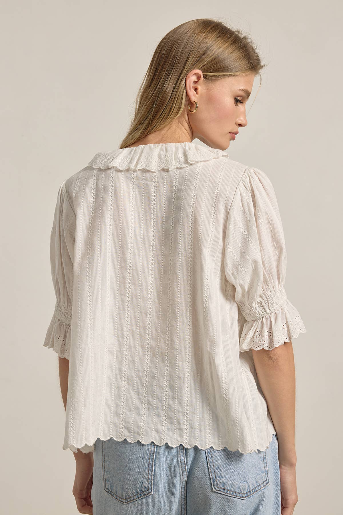 V-Neck Ruffle Blouse