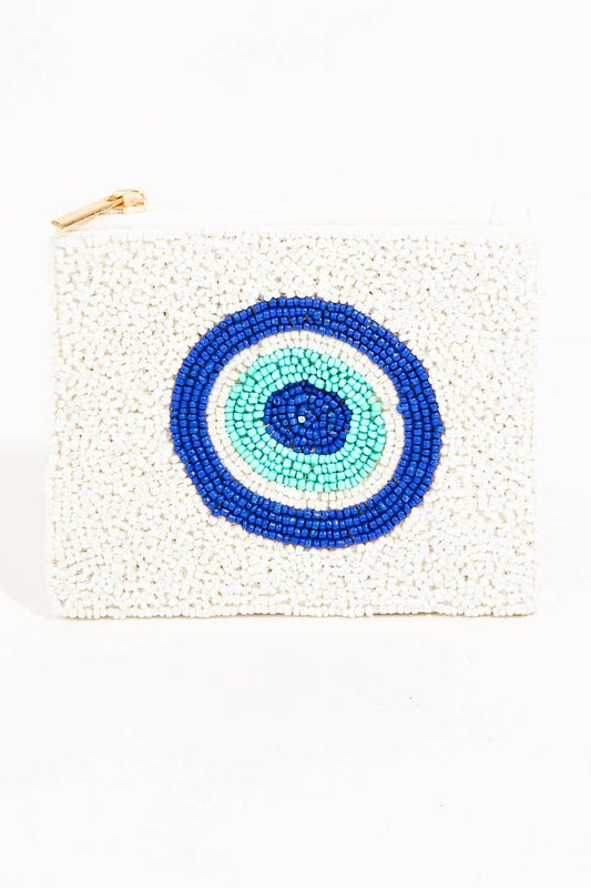 Evil Eye Ball Beaded Coin Purse